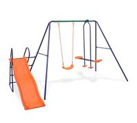 Ensemble de Balançoire avec Toboggan et 3 Sièges Orange Balancelle vidaXL
