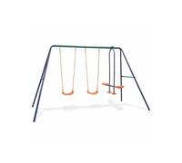 vidaXL Ensemble de balançoires 4 sièges Métal Extérieur Orange