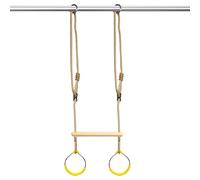 Ensemble de balançoires Anneaux - Corde en coton métallique PP PE 39 x 148 cm Monkey Bar Cours d'obstacles Anneaux d'escalade Entraînement d'équilibre Équipement de jeu sensoriel pour , garçons