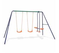vidaXL Ensemble de balançoires 4 sièges Métal Extérieur Orange