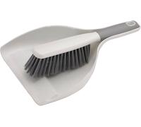 Ensemble de balayage ergonomique en plastique robuste avec pelle et balayette en gris