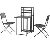 Ensemble De Balcon, 2 Places, Table, 2 Chaises, Aluminium, Capacité 110 KG - N