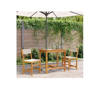 vidaXL Ensemble de balcon 3 pièces 365855 bois massif d'acacia avec coussins Marron G
