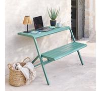 Hespéride - Ensemble table et banc de balcon Drilia en acier 2 places Vert olive