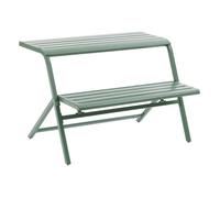 Hespéride - Ensemble table et banc de balcon Drilia en acier 2 places Vert olive