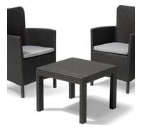 ENSEMBLE DE BALCON SALVADOR KETER Table basse de jardin et 2 fauteuils