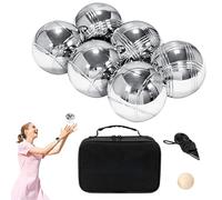 Ensemble de Balle en métal Bocce - Kit de Balle de Bocce extérieur | 6 Boules en métal avec règle et Compteur de Distance en Sac de Transport | Game à balles à Rouleaux