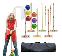 Ensemble De Balles À Pointes - Système De Jeu À Six Joueurs, Construction À Ossature En Bois, Kit D'activités De Plein Air Portable, Conception De Jeu Compétitif Sur Pelouse | Idéal Pour Le Groupe De