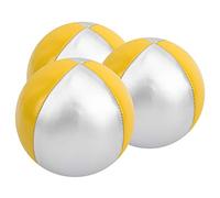 Ensemble de balles de jonglage 3 pièces, balle à lancer en cuir PU souple, jouets de jonglage professionnels pour enfants et adultes, divertissement en intérieur et en extérieur, (jaune/argent)