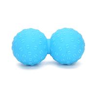 Ensemble de balles de massage doubles en silicone haute densité pour libération musculaire des tissus profonds pour le yoga, la salle de sport, le fitness, la maison, le bureau, (Blue)