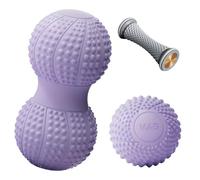 Ensemble de balles de massage et double balle de massage pour fascia, balle double pour fascias, petit diamètre 6,5 cm, longueur 13 cm, pour pieds, dos, cou, colonne vertébrale F)