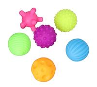 Ensemble de Balles Sensorielles Texturées, 6 Pièces, pour Le Développement du bébé, Balles à Presser Multicolores en Plastique Souple (Colorful)