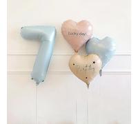 Ensemble De Ballons Bleus Chiffres 1 À 10, Ballons En Aluminium En Forme D'étoile Et De Cœur Avec Ballon Allongé, For Décorations De Fête D'anniversaire, De 1er Anniversaire De Naissance(7)