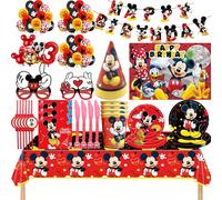 Ensemble de ballons de décoration d'anniversaire Mickey Mouse, vaisselle, assiettes, tasses, bannière d'arrière-plan, décoration de gâteau, sacs cadeaux pour enfants, fournitures de fête 10 couteaux