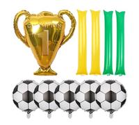 Ensemble De Ballons De Trophée De Football De 6 Pièces, Bâtons D'Encouragement De Ballons De 4 Pièces, Ballons De Film D'Aluminium De Trophée, Décorations De Stade
