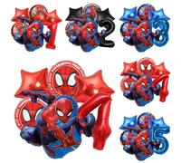 Ensemble de ballons en aluminium à motifs de dessins animés, chiffres de 0 à 9, pour la décoration de fêtes d'anniversaire, ballons à l'hélium, accessoires photo B-Number 0