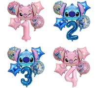Ensemble de ballons en aluminium Alien de dessin animé, ballons numérotés de 0 à 9, décorations pour fête d'anniversaire, accessoires photo, décorations d'ambiance festive 6pcs