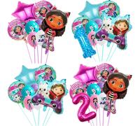 Ensemble de ballons en aluminium de maison de courses de Gabby, faveur de princesse, fournitures de fête d'anniversaire, décoration de fête préChristophe de mariage de festival, jouet de fille, 8 A Ba