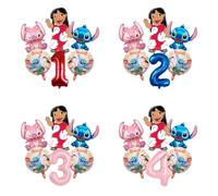 Ensemble de ballons en feuille sur le thème d'Amine Lilo & Stitch, ballons en latex, décoration de fête d'anniversaire pour enfants, ballons numérotés, décorations Globos, jouets B-6