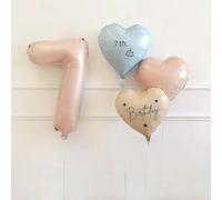 Ensemble De Ballons Roses Chiffres 1 À 10, Ballons En Aluminium En Forme D'étoile Et De Cœur Avec Ballon Long, for Décorations De Fête D'anniversaire, De 1er Anniversaire De Naissance(7)