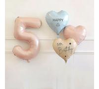 Ensemble De Ballons Roses Chiffres 1 À 10, Ballons En Aluminium En Forme D'étoile Et De Cœur Avec Ballon Long, for Décorations De Fête D'anniversaire, De 1er Anniversaire De Naissance(5)