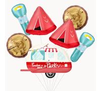 Ensemble de ballons sur le thème du camp, tente, lampe de poche, souche d'arbre, camping-car, ballons en aluminium pour décoration de fête d'aventure en plein air, fournitures de fête sur le thème du