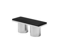 Ensemble De Banc Et De Table Industriels Modernes en Acier Inoxydable, Tabouret en Métal Minimaliste avec Coussin en Simili Cuir for Café, Siège De Salon De Magasin De Thé Au Lait(B)