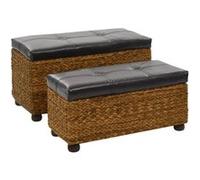 vidaXL Lot de 2 Ensemble de Banc Jacinthe d'Eau, Banc de Rangement, Meubles de Salon, Banc de Pied de Lit Entrée Salle de 246108