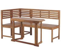 Beliani Ensemble de Mobilier Modulaire Banc d'angle Table Pliable Bois d'acacia Treia