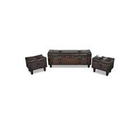 Banc Banquette Coffre de Rangement de Stockage 3 pcs Marron vidaXL
