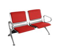 Ensemble de bancs de réception 2 places en cuir PU durable avec accoudoirs et dossiers pour entreprise, hôpital et espaces publics