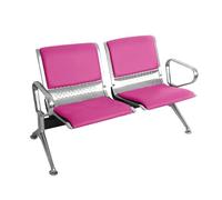 Ensemble de bancs de réception 2 places en cuir PU durable avec accoudoirs et dossiers pour entreprise, hôpital et espaces publics