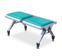 Ensemble de bancs de Salle d'attente Verts 2 Places - Chaises de réception, sièges de Bureau sans accoudoirs ni Dossier - Structure en métal pour aéroport, hôpital, Banque, Salon, barbier, é