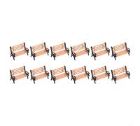 Ensemble de bancs miniatures pour modèles réduits à l'échelle HO, mobilier urbain à l'échelle 1:50 - 12 sièges de plate-forme de chemin de fer en plastique, décoration de paysage réaliste pour
