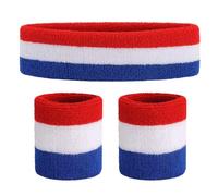 Ensemble de Bandeau,3 PCS Sports Bandeau Poignet rayé Sweatband Tissu éponge Poignet Athletic Exercice Basketball Poignet Bandeau et Bandeaux humidité Mèche Sweat Head Band Absorbant-Ensemble 1