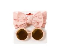 Ensemble de bandeau tendance avec nœud pour nouveau-nés Bandeau pare-soleil Lunettes de protection pour bébé