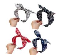 Ensemble de bandeaux à nœuds, cerceaux à cheveux en tissu imprimé, paquet de 4 pièces pour un usage quotidien et régulier