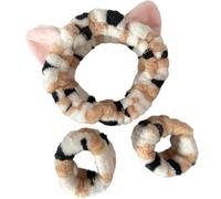 Ensemble de bandeaux doux et confortables pour le maquillage et le nettoyage des bracelets absorbants motif léopards