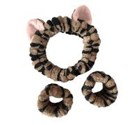 Ensemble de bandeaux doux et confortables pour le maquillage et le nettoyage des bracelets absorbants motif léopards