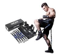 Ensemble de Bandes de résistance en Latex Naturel pour entraînement de Boxe MMA pour Homme et Femme (80 kg, Camouflage, Bleu Marine)