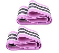 Ensemble de Bandes de résistance, Sangle d'entraînement élastique antidérapante pour Les Jambes, Les Fesses, Ceinture tricotée de Haute qualité, 2 pièces 38 cm, 8 cm, 76 cm, pour (Violette)