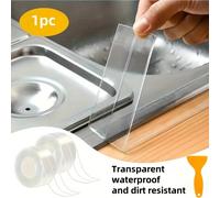 Ensemble de bandes d'étanchéité transparentes en silicone pour cuisine et salle de bain (avec outils) - Bandes adhésives imperméables anti-moisissure pour remplir les interstices, convient pour les pl