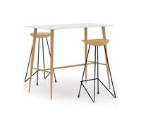 Ensemble de Bar 3 pcs Noir Meubles de Pub Mobilier de Bistrot Comptoir vidaXL