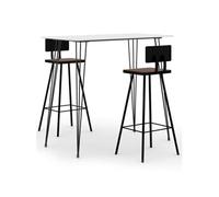 Vidaxl Ensemble De Bar 3 Pcs Blanc Blanc