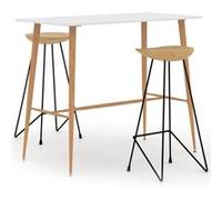 Ensemble de Bar 3 pcs Noir Meubles de Pub Mobilier de Bistrot Comptoir vidaXL