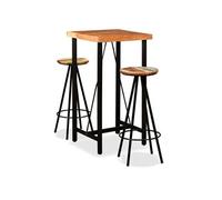Vidaxl Ensemble De Bar 3 Pcs Bois D'acacia Massif Et De Récupération Multicolore