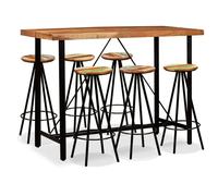 Vidaxl Ensemble De Bar 7 Pcs Bois D'acacia Massif Et De Récupération Multicolore