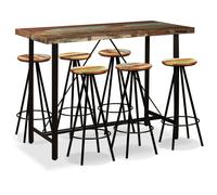 Ensemble De Bar 7 Pcs Bois Massif Recyclé Vidaxl Vidaxl