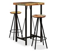 Ensemble De Bar 3 Pcs Bois De Récupération Massif Vidaxl Vidaxl