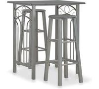 vidaXL Ensemble de bar 3 pcs Bois et acier Anthracite